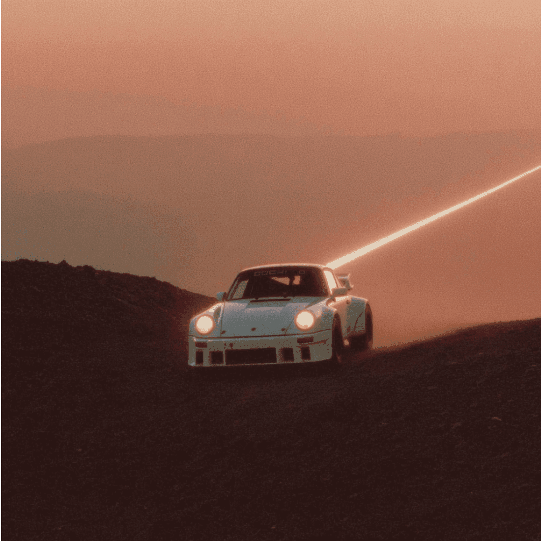 White Porsche Desert Headlights