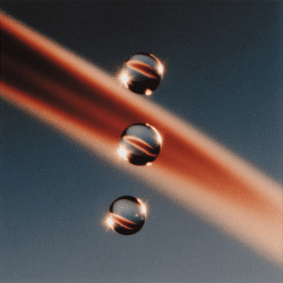 Water Droplets Diagonal Reflection